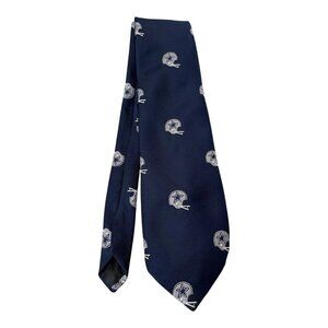 Vintage Dallas Cowboys Neck Tie Football NFL Licensed Blue Helmet Print